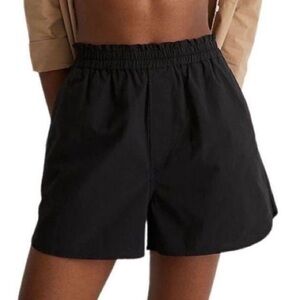 MADEWELL New Poplin Pull-On Black Shorts XXS